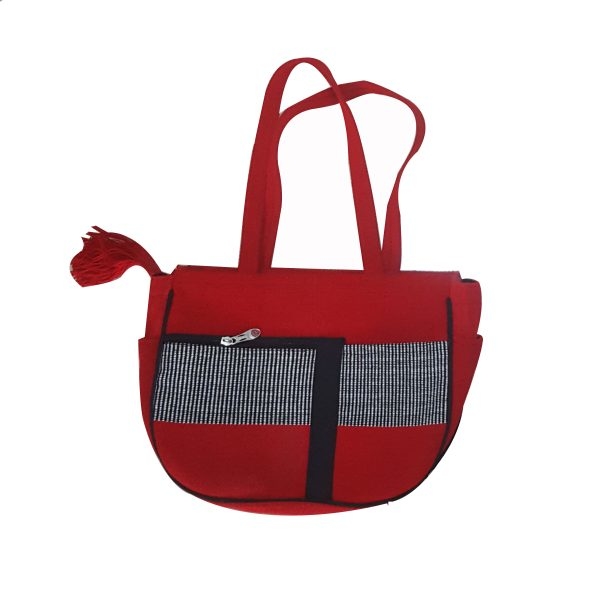 Ladies Jhull Purse ( Shatranji ) Red
