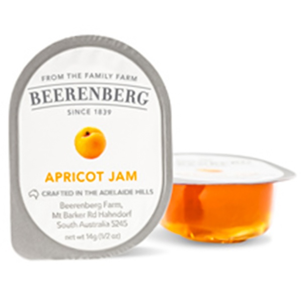 BEERENBERG APRICOT JAM 14G PLASTIC TUBE IMPORTED FROM AUSTRALIA