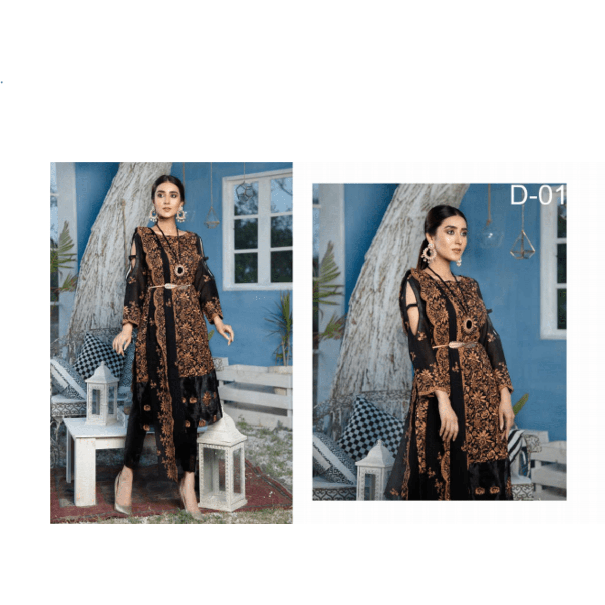 MANIZAY Embroidered Swiss Voile - Per Set - 13 Piece Suit