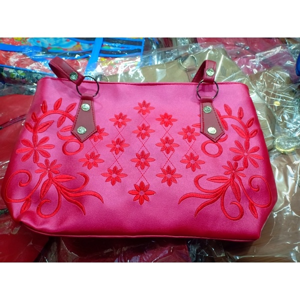 Stylish Women's Multi-color Hand Bag with Embroidery