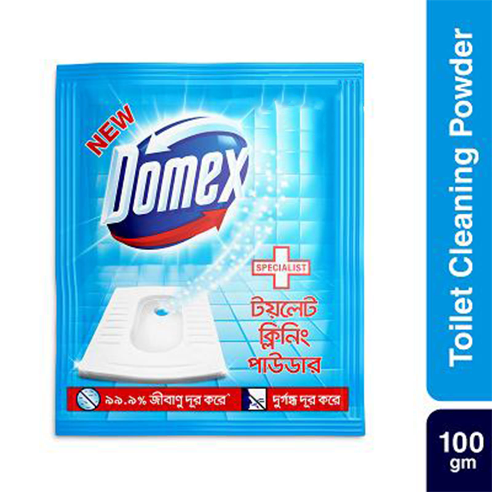 Domex Toilet Cleaning Powder- 100g, kills 99.9% germs, Per Carton size 60 Piece