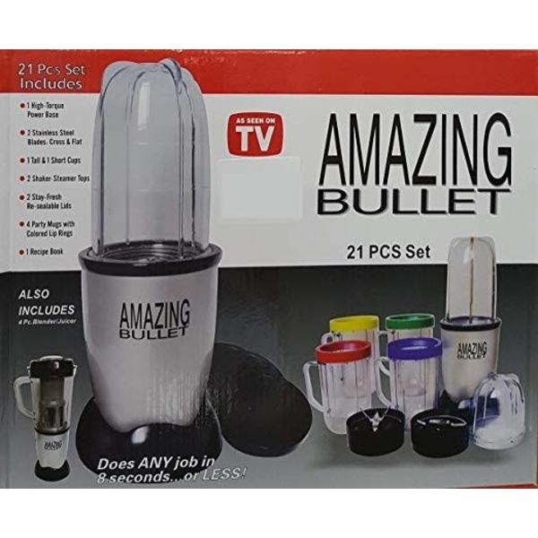 Amazing Bullet Blender 21 pcs Set All-In-1 Blender, Juicer, Mixer, Chopper, Grinder, Ice Crusher And Processor