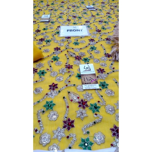 Woman's Designer Bridal Wear - Gharara Style made of Crinkle Shiffon Fabric