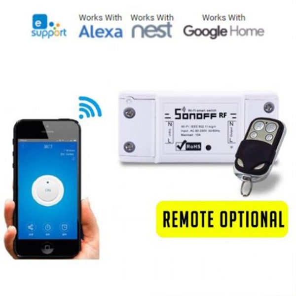 Digital Sonoff RF- WiFi Wireless Smart Switch (Remote + Smartphone Control)