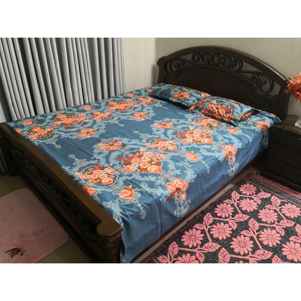 100% Cotton fabric Complete bed sheet with 2 Pillow Cover