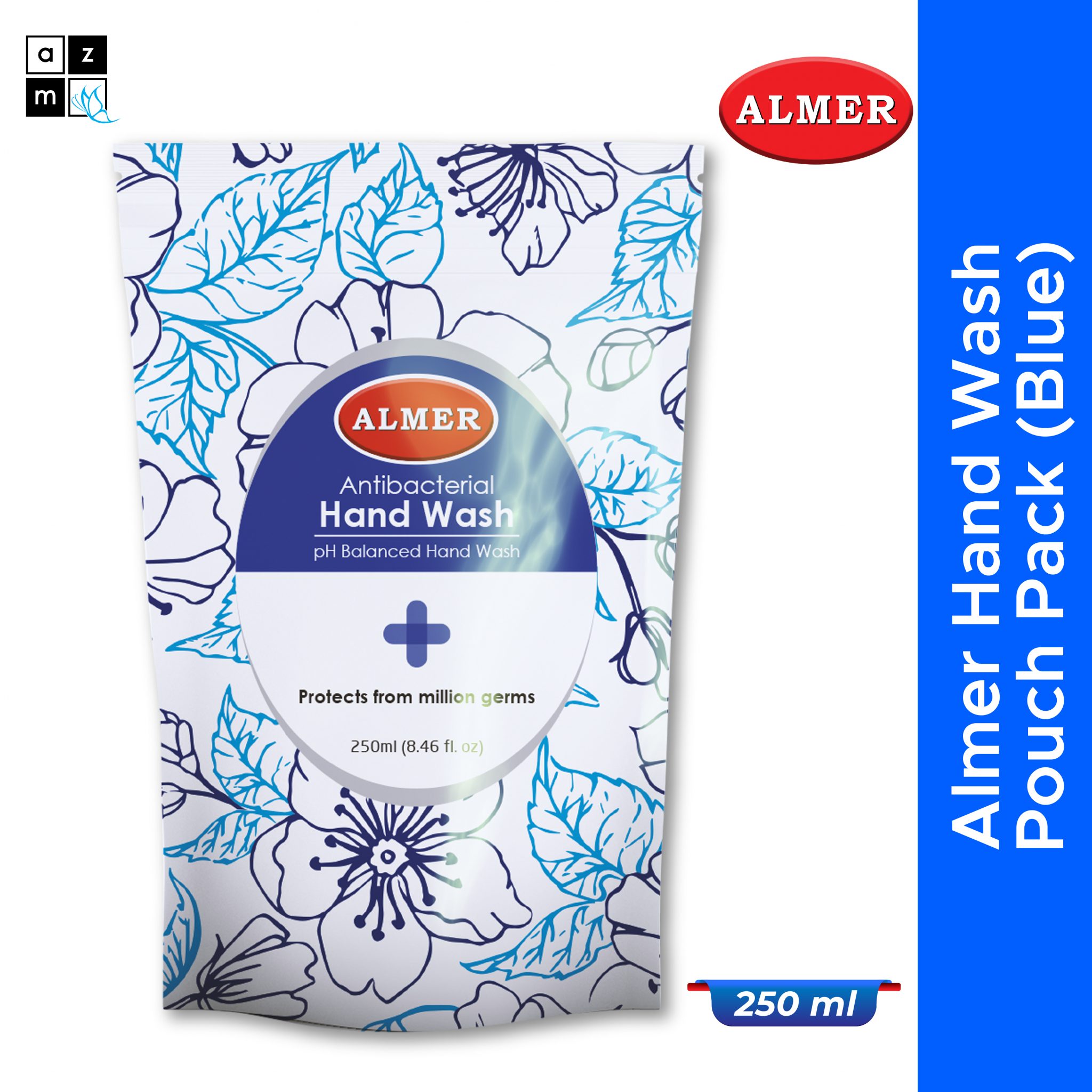 ALMER Hand Wash Pouch Pack(Blue) - 250ml