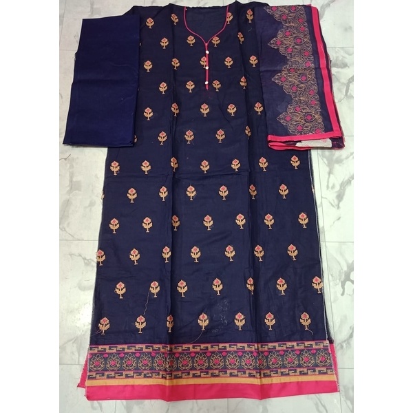 AC Cotton Embroidery Salwar Kameez(Three piece) Code- 2204