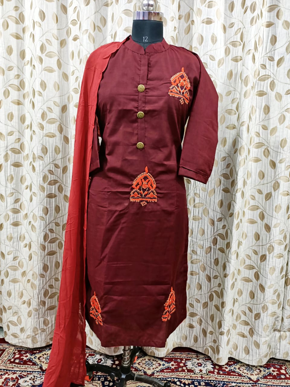 Muslin Beautiful handwork with dupatta