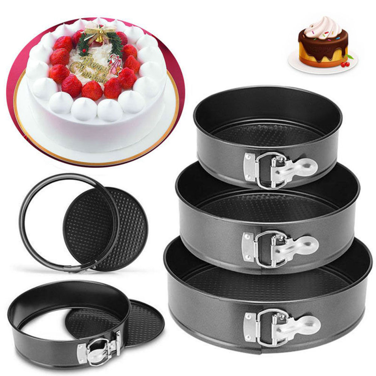 Round Shape Cake Mould Set- 3 pieces