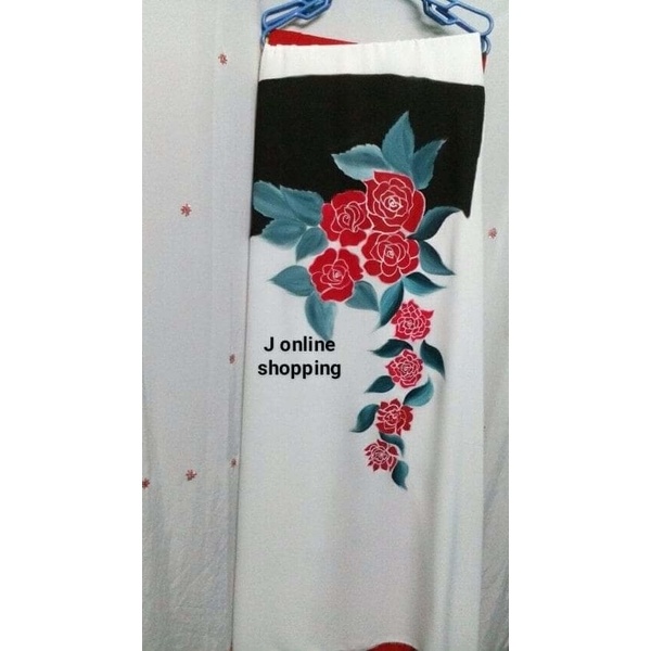 Hand painted unstitched dress Floral Print