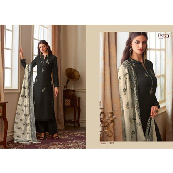 Esta Nazm Digital Indian Printed Cotton Silk With Hand Embroidery Collection