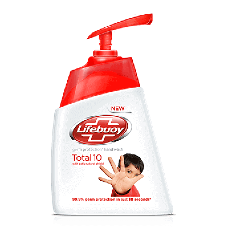 Lifebuoy Hand Wash Total 10-Pump 200ml, 99.9% germ protection, Per Carton size 24 Piece
