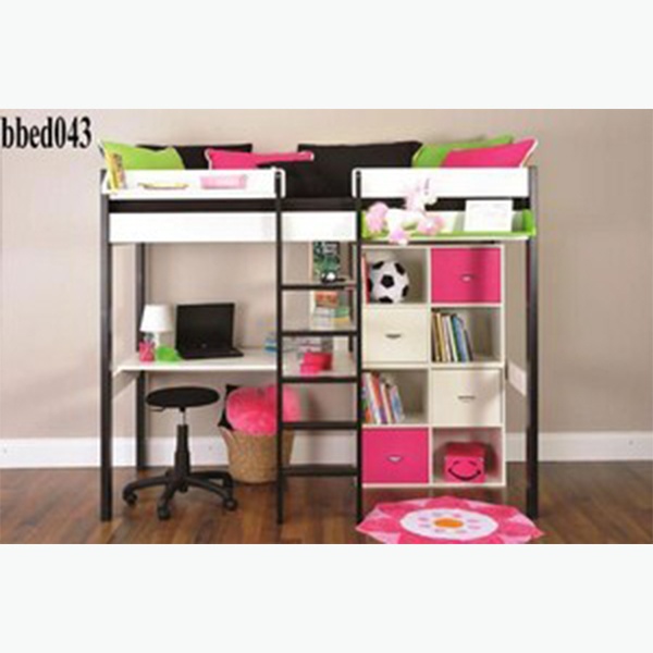 High-quality Modern Steel Bunk Bed With Desk and self Model (043)