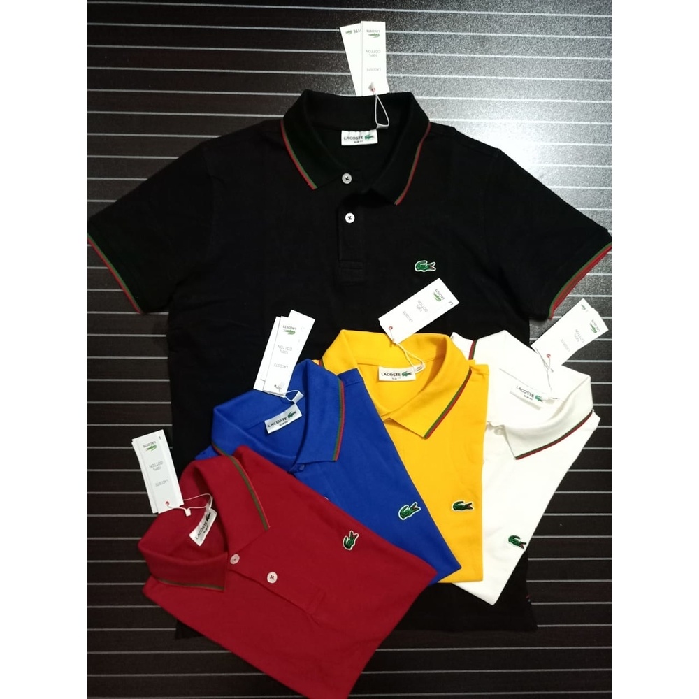 Export Quality Lacoste Men's collar t-shirt