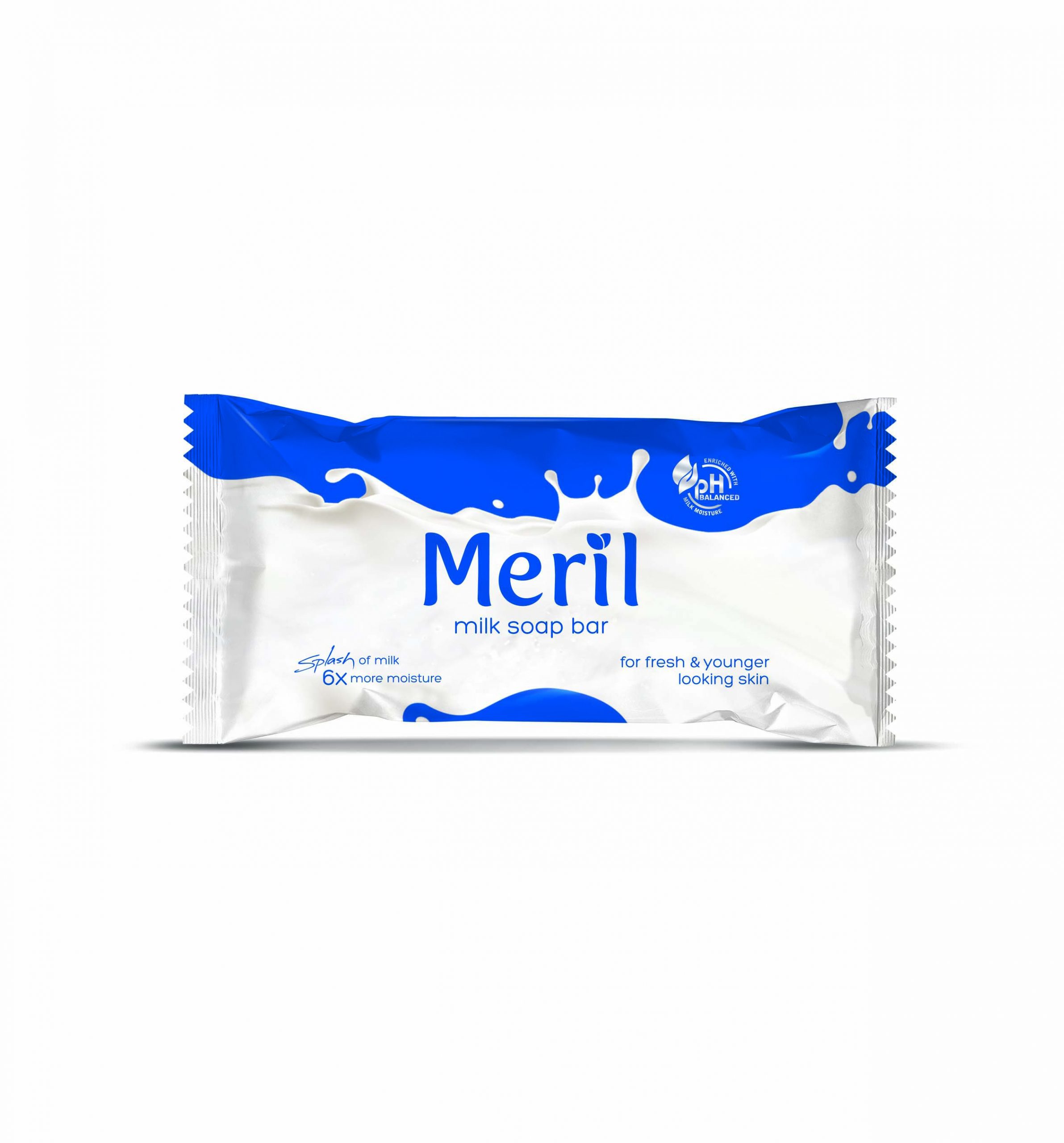 Meril Milk Soap Bar- Box Pack (25gm), Indulge in the world of moisture with Meril Milk Soap Bar, 6 times more moisture, Protects skin from roughness, For Fresh and younger skin,