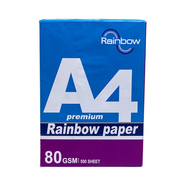 Rainbow A4 Paper (80 GSM) Original Product and 100% Virgin Pulp