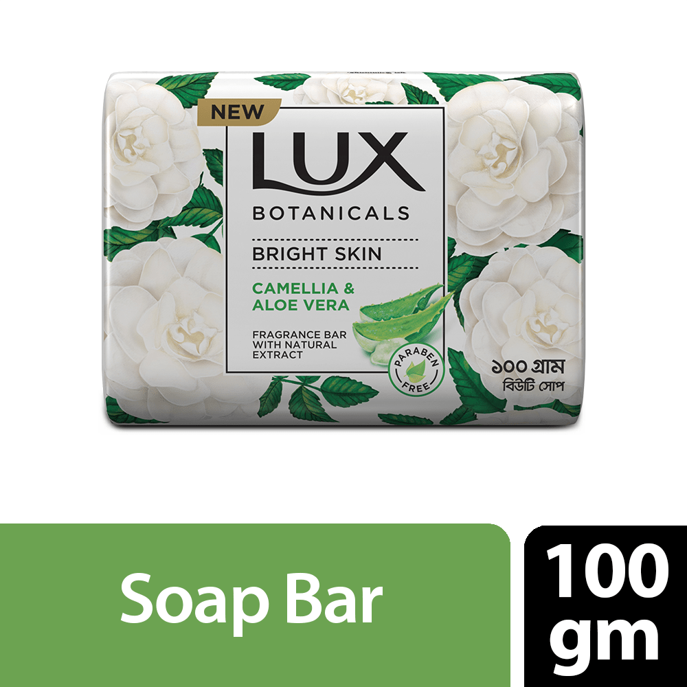 Lux Skin Cleansing bar Camelia and Aloe Vera 100g, Brightening Aloe Vera, Per Carton size 90 Piece