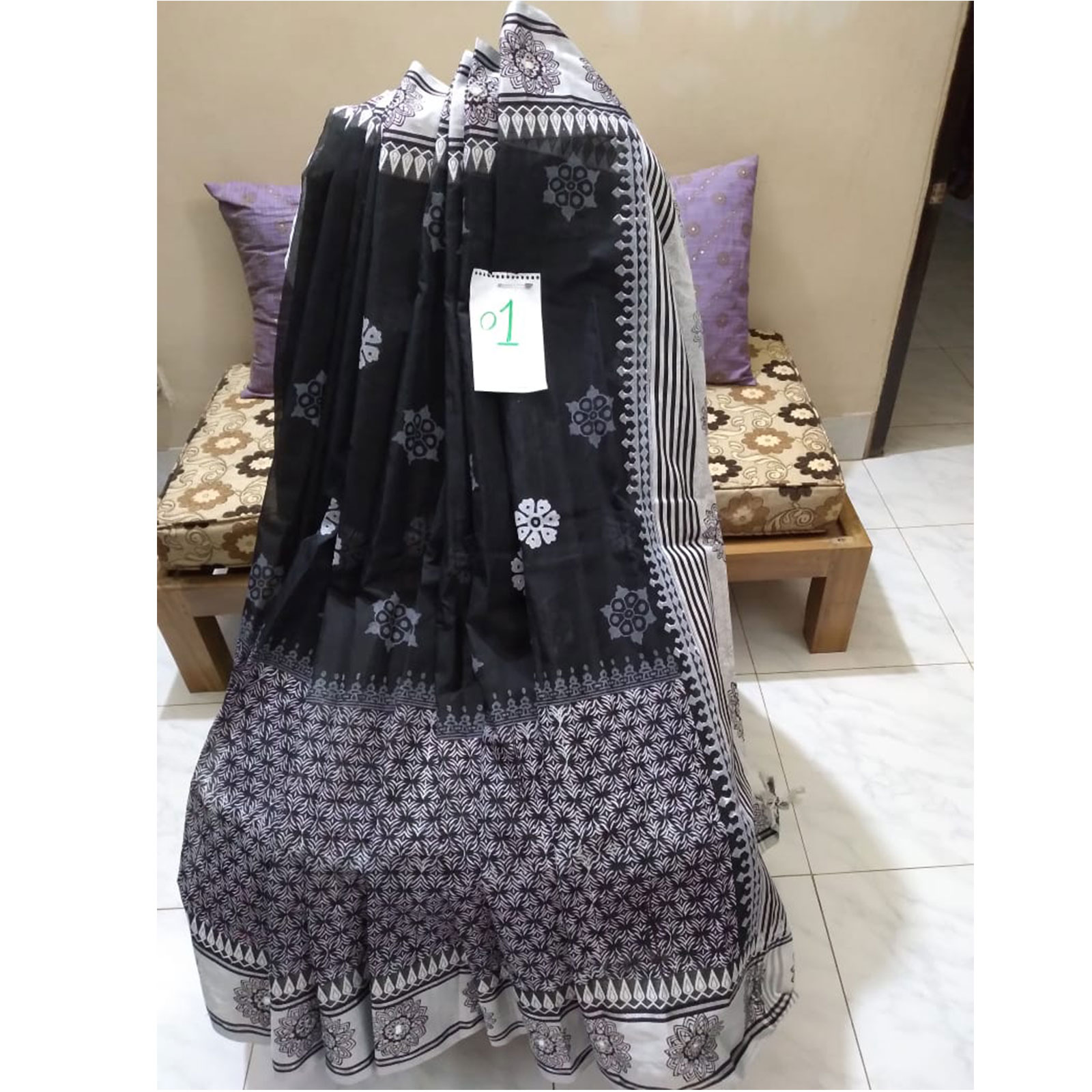 New Design Block Printed Cotton Sharee