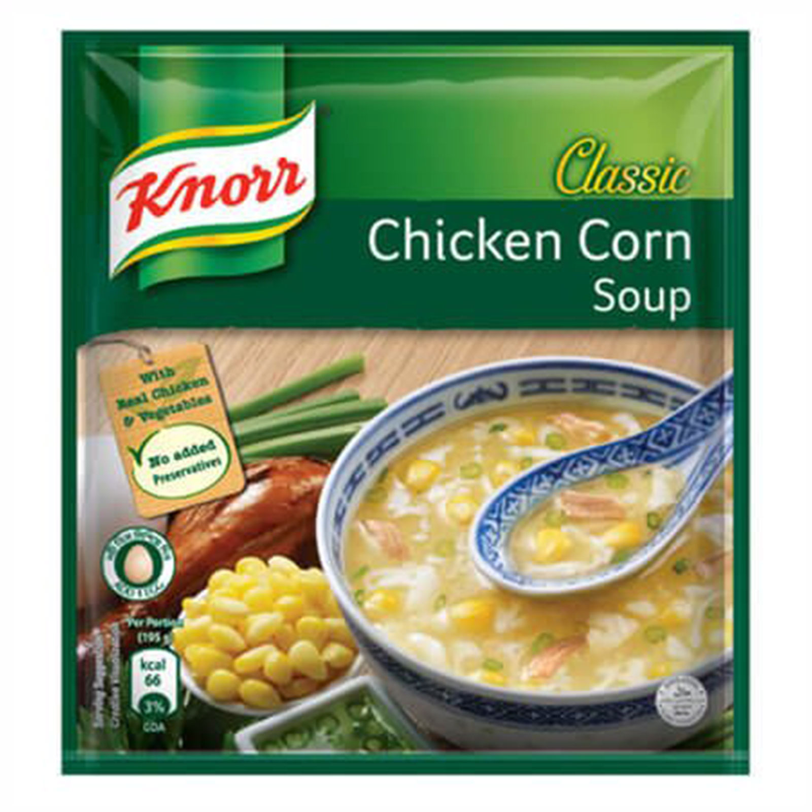 Knorr Chicken Corn Soup- 24g, Per Carton size 72 Piece