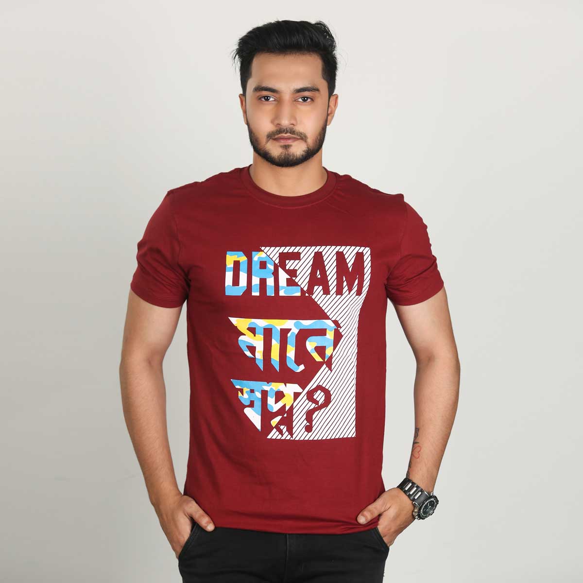 100% Cotton Men's Half Sleeve T-Shirt (Dream ‡¶Æ‡¶æ‡¶®‡ßá ‡¶∏‡ßç‡¶¨‡¶™‡ßç‡¶®?)