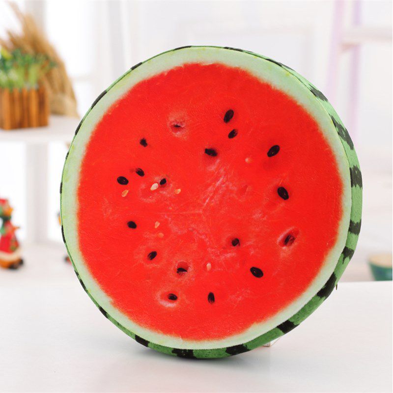 3D Soft round watermelon pillow