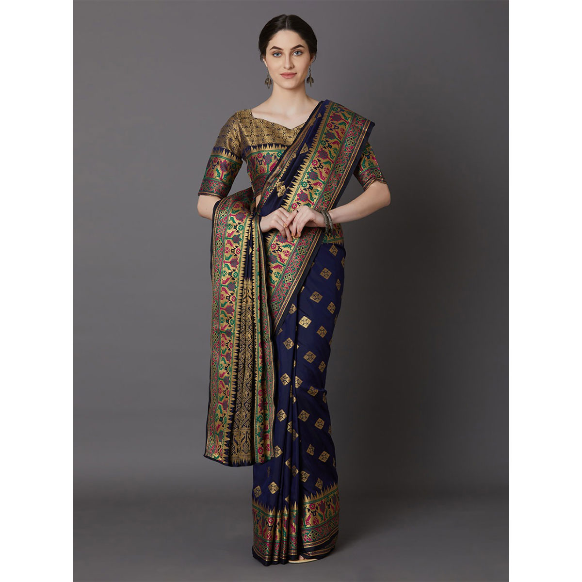Latest Designed Luxury Exclusive Printed Silk Saree With Blouse Piece For Women