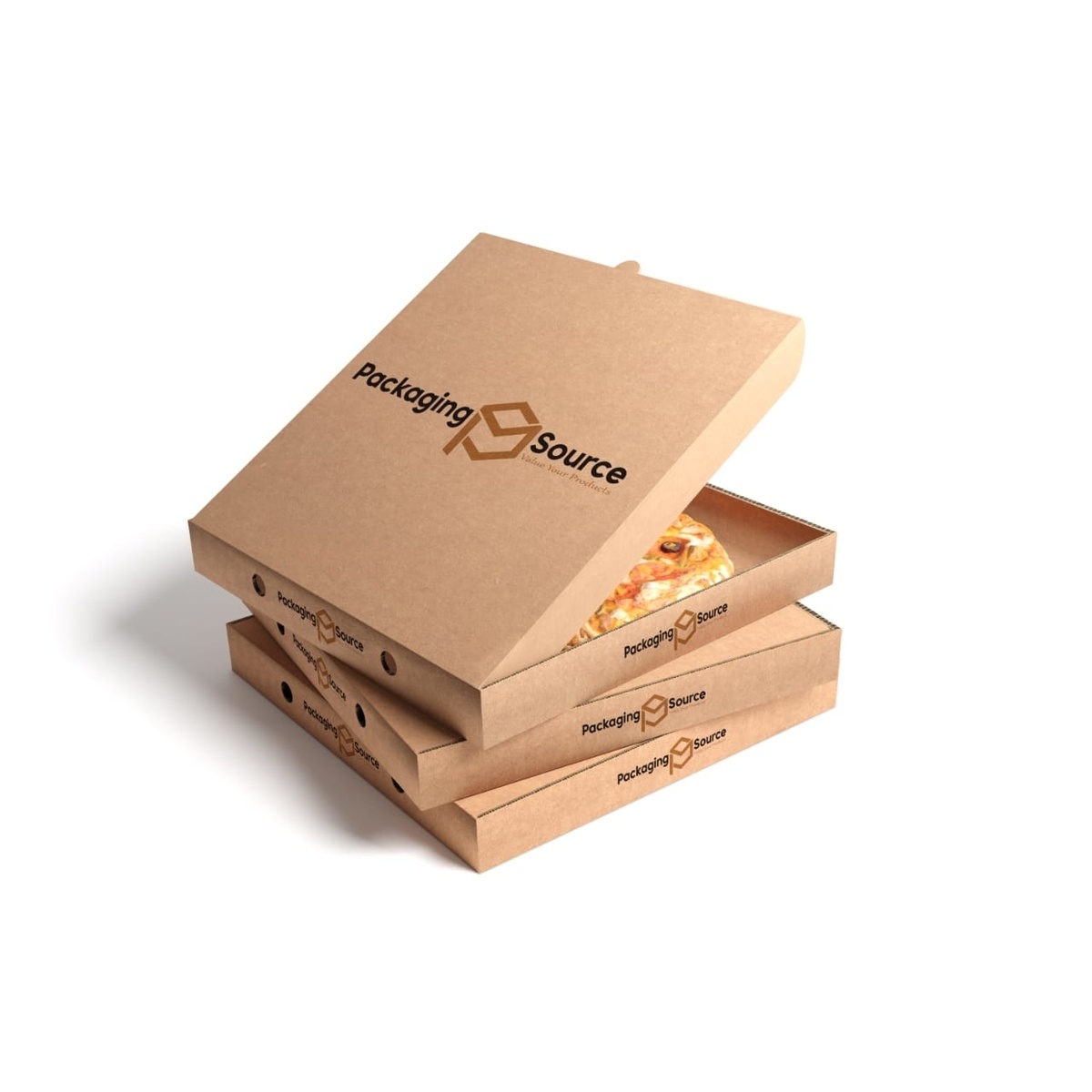 Pizza Box, 3ply corrugated and both side liner paper