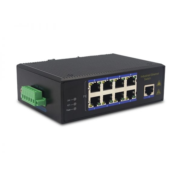 100M 9-port Industrial-grade POE Ethernet Switch, T(X) electric ports
