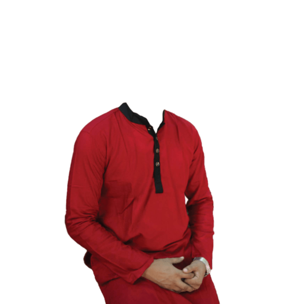100% Cotton Panjabi (‡¶ï‡¶ü‡¶® ‡¶™‡¶æ‡¶û‡ßç‡¶ú‡¶æ‡¶¨‡¶ø) Red Color