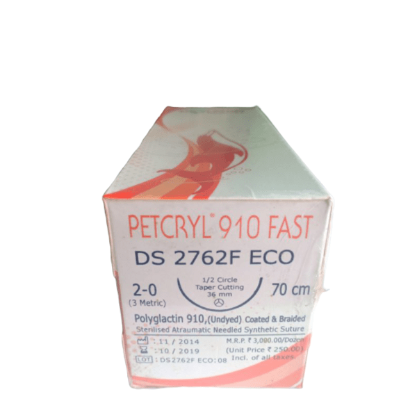 100% Original PETCRYL 910 FASAT,Polyglactio 910,(Undyed)COATED & BRAIDED (DS2762)