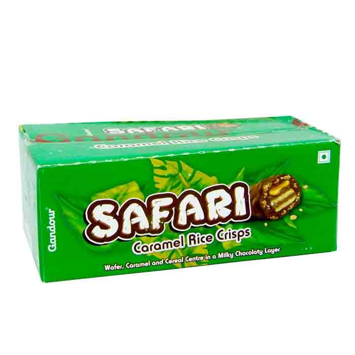 Safari Caramel Rice crisps wafer 24 Piece box