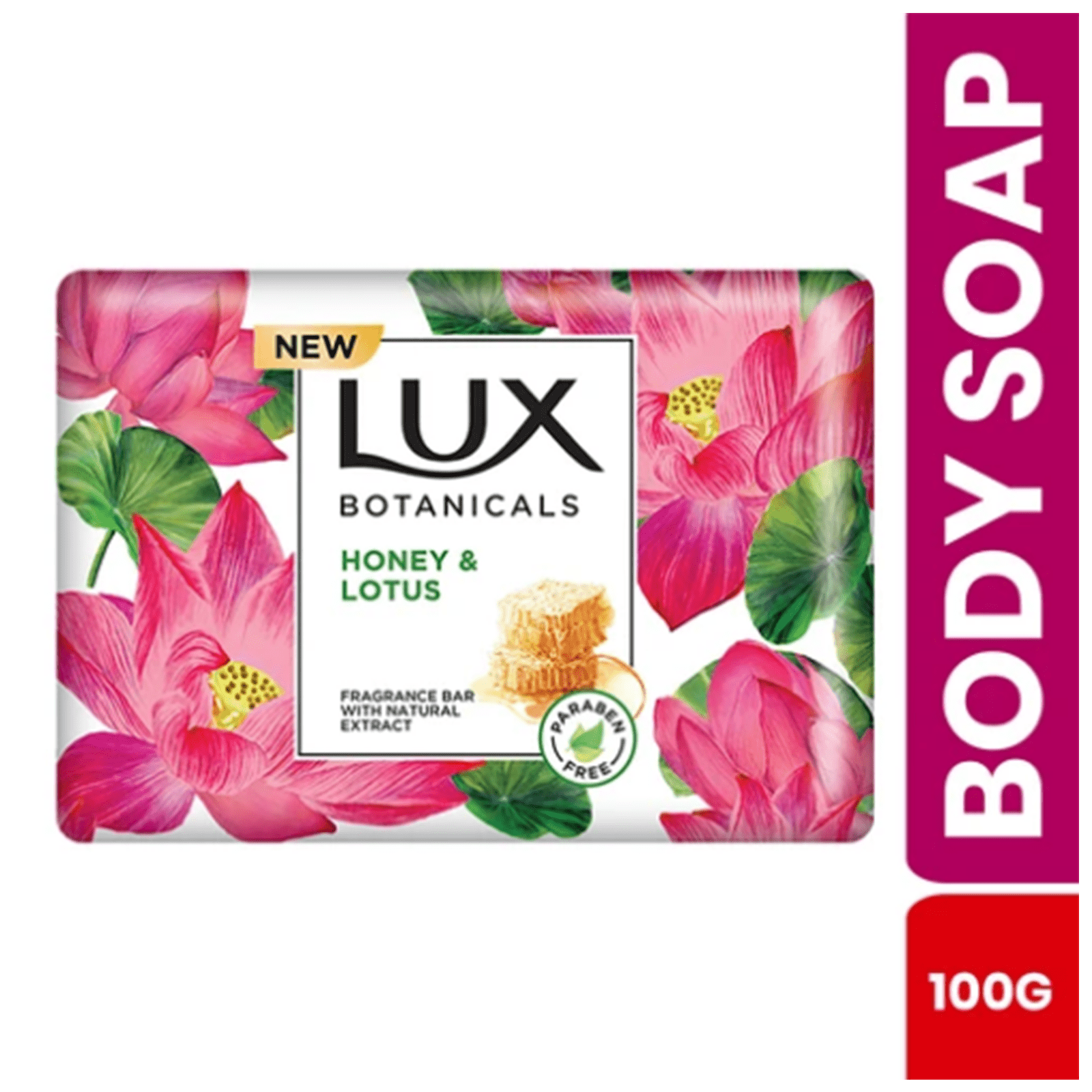 Lux Botanical Honey & Lotus Soap- 100g, Suits all skin types, Per Carton size 90 Piece