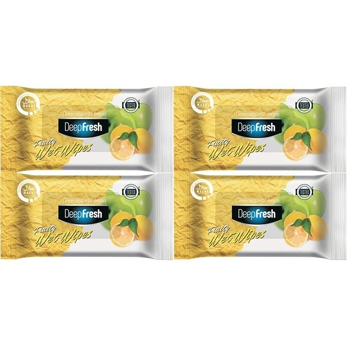 ORIGINAL DEEP FRESH POCKET WET WIPES GREEN APPLE AND LEMON(15 PIECE) IMPORTED FROM TURKEY