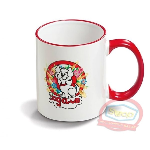 White Red Rim Mug (Ceramics)