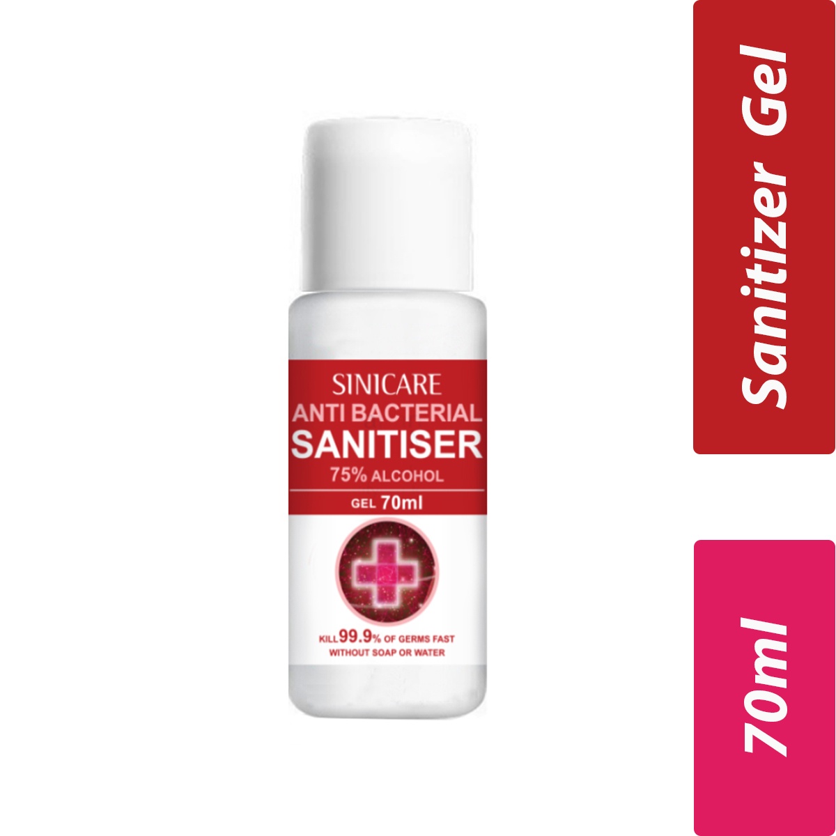 Sinicare- Sanitiser- Gel type- Per Case 128 Pieces- 70ml