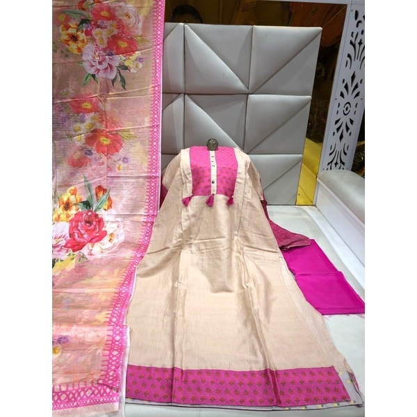 DN - Nadia Patti silk body Neck laces and Button Patti Orna Masahuri Silk three piece