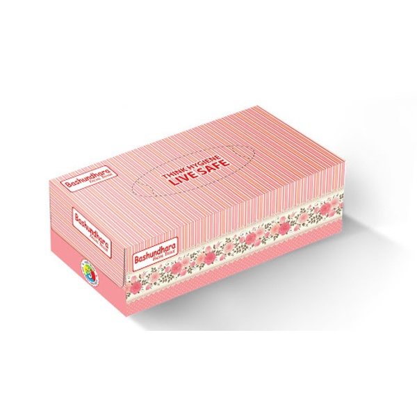 Bashundhara Facial Tissue Quantity/Box: 120 x 2ply = 240 Sheets Perfume, Non-Perfume.