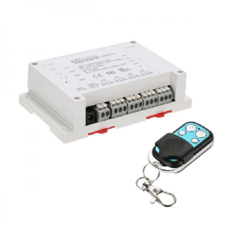 Digital 4 Channel Remote Control + Smartphone Control Smart Switch – SONOFF 4CH Pro (10A, 2200W)